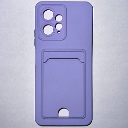 Силиконовый чехол BUTTON для Xiaomi Redmi NOTE 12 _4G (2023) лиловый , с карманом для пластик карт