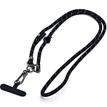 Шнурок текстильный на шею регулируемый (black)