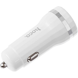 Авто ЗУ 2USB 2.4A HOCO Z27, Staunch Type-C, белый
