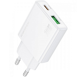Сетевое ЗУ 1USB/1Type-C 3.0A BOROFONE BN24 белый