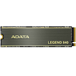 Накопитель SSD M.2 2280 512GB ADATA LEGEND 840 Client SSD [ALEG-840-512GCS] PCIe Gen4x4 with NVMe, 5000/3400, IOPS 520/450K, MTBF 2M, 3D NAN