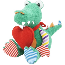 Мягкая игрушка Дракончик Роб с красным флисовым сердцем, 20 см