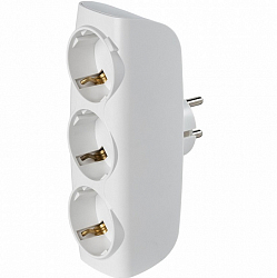 Тройник 3 гн. SMARTBUY SBE-16-A04w-3z, белый, 16А