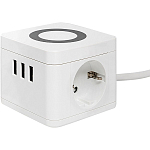 Сетевой удлинитель  1.3м EKF "Куб" 2 гнезда 3USB 2,4А