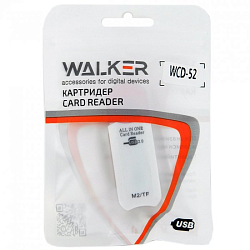 Картридер WALKER WCD-52 "15 in 1" (micro SD, SD, MMC, M2, MS/MS DUO)