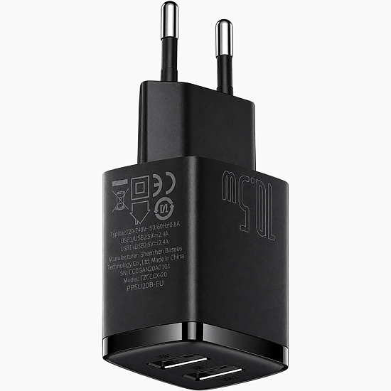 Сетевое ЗУ 2USB BASEUS CCXJ010201 черный, 10.5W