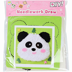 Вышивка по фетру «Панда», 20.5×20.5 см, зелёная 10939775
