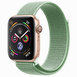 Тканевый ремешок для Apple Watch 38-40mm на липучке, зеленый