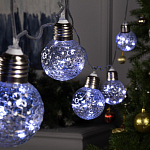 Гирлянда "Нить - с насадками" 3 м, «Лампочки шары», свечение белое, 8 режимов, IP20