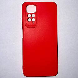 Задняя накладка Мобилис для Xiaomi Redmi Note 11 4G, красный , матовая с защитой камеры