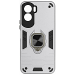 Задняя накладка DF для Honor 90 DF hwCase-140 (silver) с кольцом и пластиной для магнитного держателя