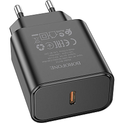 Сетевое ЗУ 1Type-C 3A BOROFONE BA71A, Power, чёрный