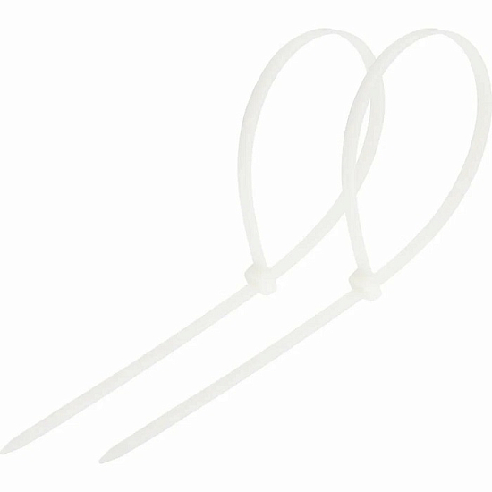 Хомут-стяжка REXANT 3,6 х 100 мм, белая (100 шт)