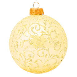 Шар "Вьюнок-веточка морозная" (молочный), 85мм, в подарочной упаковке КУ-85-18470/4