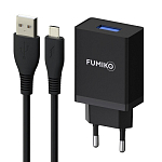 Сетевое ЗУ 1USB 2.4A FUMIKO CH12 черное microUSB