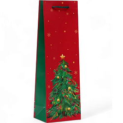 Пакет под бутылку "Ёлка", 12 х 36 х 8,5 см 10544279