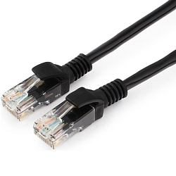 Патч-корд  7.5м CABLEXPERT PP12-7.5M/B кат.5e, черный, литой, многожильный