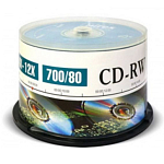 Диск CD-RW MIREX 700Мб 4X-12X Cake box-50 (50/300)