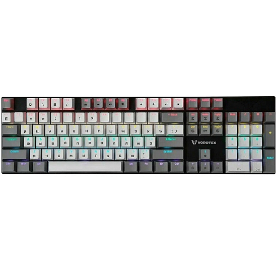 Клавиатура VOROTEX K104S Red Switch, Белый,серый