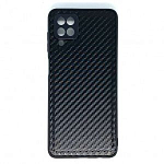 Силиконовый чехол NONAME для Samsung Galaxy A12 под кожу, карбон, чёрный