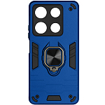 Силиконовый чехол DF для Infinix Note 30 Pro (4G) DF inArmor-11 (dark blue) с кольцом и пластиной для магнитного держателя