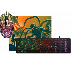 Набор DEFENDER Tark, C-779, коврик, чёрный, рисунок
