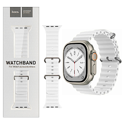 Силиконовый ремешок HOCO WA12 для APPLE Watch 42/44/45mm White Or. series marine double silicone