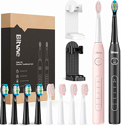 Набор зубных щеток BITVAE Daily Toothbrush (D2+D2 Bundle (B+P)) GLOBAL, черная/розовая