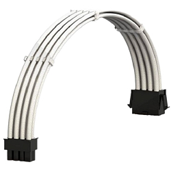 Удлинитель кабеля БП для видеокарты GPU 6+2 pin в оплетке Rock Light, белый