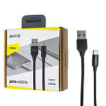 Кабель USB <--> Type-C  1.0м AXXA, нейлон, черный, 2A