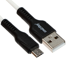 Кабель USB <--> microUSB  1.0м SMARTBUY S21 белый (iK-12-S21bw)