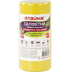 Салфетки ВИСКОЗНЫЕ универсальные STANDART 18х25см В РУЛОНЕ 30шт 80г/м2 желтые LAIMA К4128, 605493