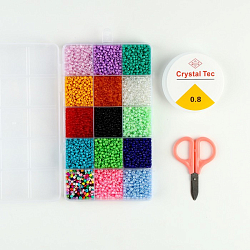 Набор для творчества, набор 15 цветов, размер 1 шт 3 мм, леска, ножницы   9474415