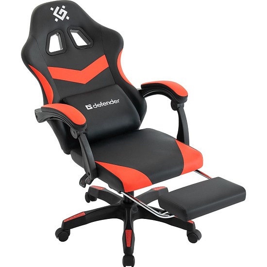 Кресло игровое DEFENDER Runa PRO черный/крас, PU, класс2