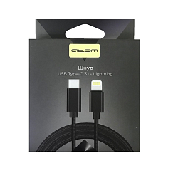 Кабель Lightning <--> Type-C  1.0м АТОМ черный