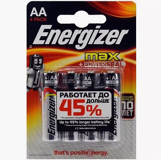 Элемент питания ENERGIZER LR06 BL-4 Max