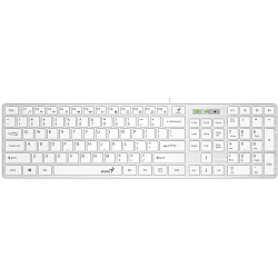Клавиатура GENIUS SlimStar 126 wired keyboard белый color