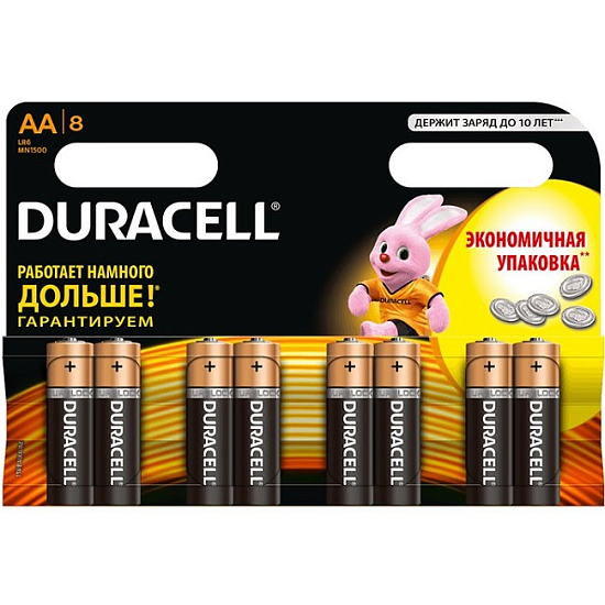 Элемент питания DURACELL LR06 BL-8 PLUS (8/96)
