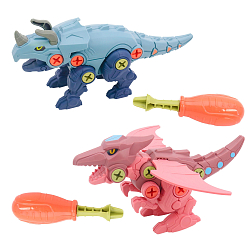 Игровой набор Mioshi Active "Динозавры-конструкторы: Птеродактиль и трицератопс" (2 шт., 20 см, 2 отвёртки, винты)