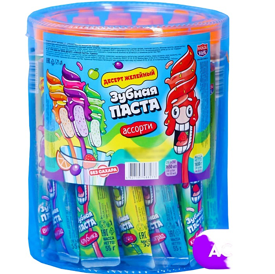 Десерт желейный «Зубная паста» ассорти, 55 мл