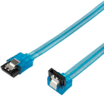 Кабель интерфейсный SATA III  1.0м Cablexpert CC-SATAM-DATA90-TR-100CM, 7pin/7pin, мет.защелка, угловой разъем, 100см, прозрачный, пакет