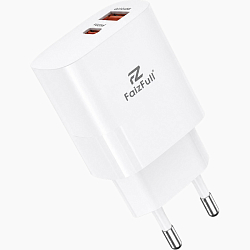 Сетевое ЗУ 1USB/1Type-C FaizFULL FC90 белый, 25W