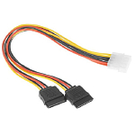 Кабель питания  0.15м Cablexpert/Gembird CC-SATA-PSY2, 15см, molex 4pin/molex4pin+sata 15pin, на 2 устр.