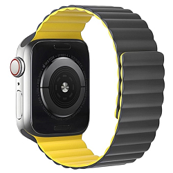 Силиконовый ремешок HOCO WA07 Flexible для APPLE Watch 42/44/45/49mm, серый, жёлтый