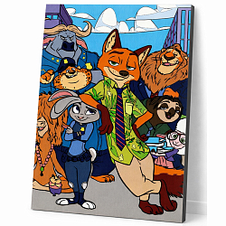 Картина по номерам на холсте с подрамником «Зверополис» 30×40 см 10957165