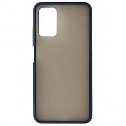 Задняя накладка Zibelino Plastic Matte для Xiaomi Poco M3 синяя окантовка