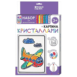Картина кристаллами «Самолётик», 12 × 18 см