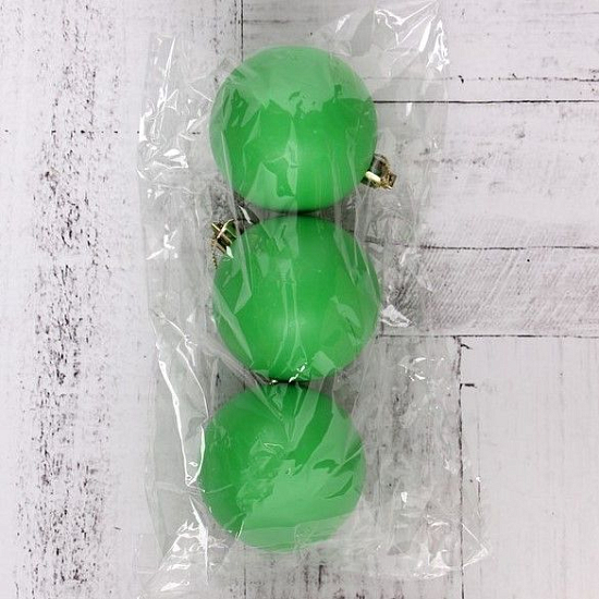 Набор шаров пластик d-5,5 см, 3 шт "Матовый" зелёный 4298865