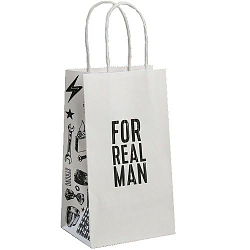 Пакет подарочный крафт For real men , 12 × 21 × 9 см