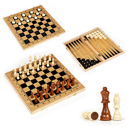 Настольная игра 3 в 1 "Король": нарды, шахматы, шашки, 39 х 39 см УЦЕНКА